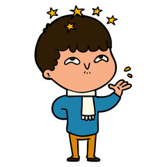 cartoon amazed boy
