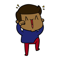 cartoon excited man