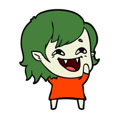 cartoon laughing vampire girl