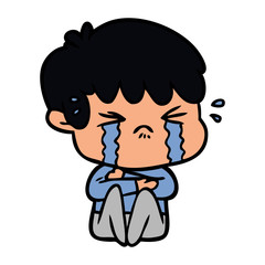 cartoon boy crying