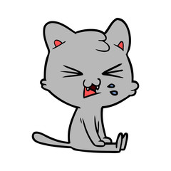cartoon cat hissing