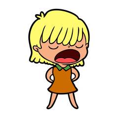 cartoon woman talking loudly