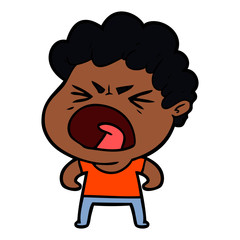 cartoon furious man