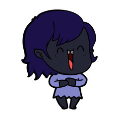 cute cartoon happy vampire girl