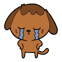 cute puppy crying cartoon