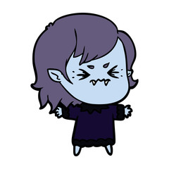 annoyed cartoon vampire girl