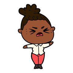cartoon angry woman