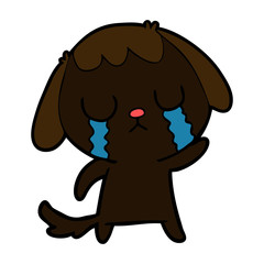 cute cartoon dog crying