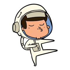 cartoon confident astronaut