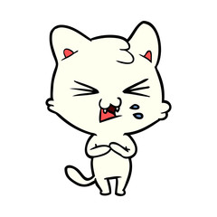 cartoon cat hissing