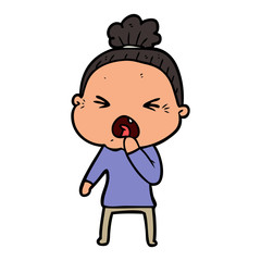 cartoon angry old woman