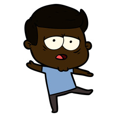 cartoon tired man