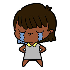 cartoon woman crying