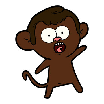 cartoon shocked monkey