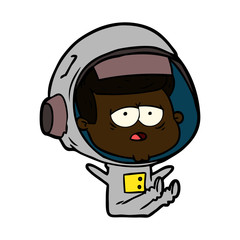cartoon tired astronaut