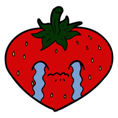 Obraz premium cartoon strawberry