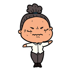 Fototapeta premium cartoon annoyed old lady