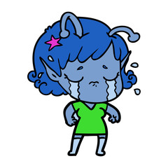 cartoon crying alien girl