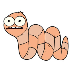 cartoon nervous worm