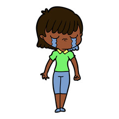 cartoon woman crying