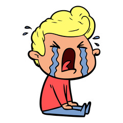 Obraz premium cartoon crying man