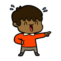 cartoon laughing boy