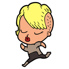 cartoon pretty hipster girl