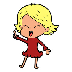 happy cartoon girl