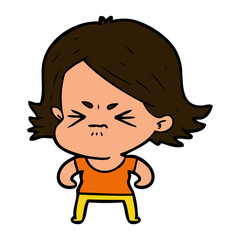 cartoon angry girl