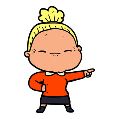 cartoon peaceful old woman