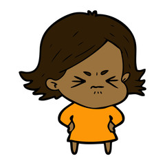 cartoon angry girl