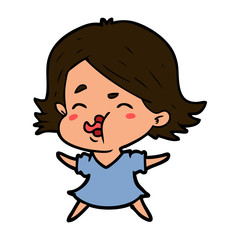 cartoon girl pulling face
