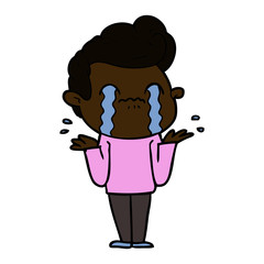 Fototapeta premium cartoon man crying