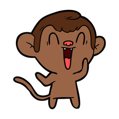 cartoon laughing monkey