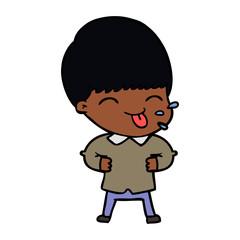 cartoon boy sticking out tongue