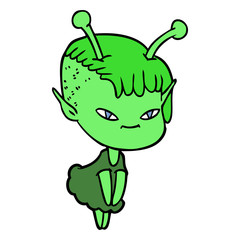 cute cartoon alien girl