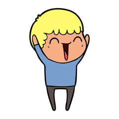 cartoon happy man