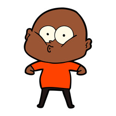 Obraz premium cartoon bald man staring