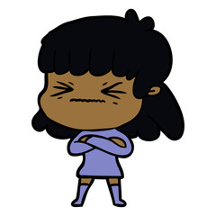 cartoon stressed out woman