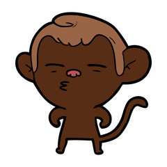 cartoon suspicious monkey