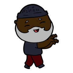 Obraz premium cartoon happy bearded man