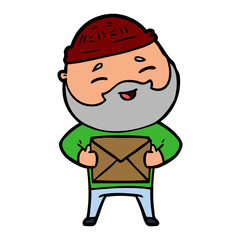 cartoon happy bearded man