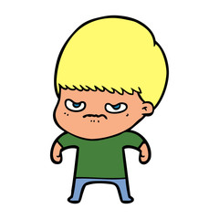 Fototapeta premium annoyed cartoon boy