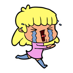 cartoon woman in tears