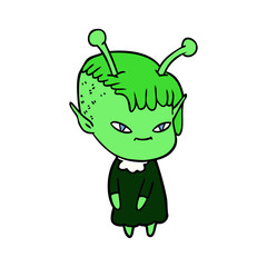 cute cartoon alien girl