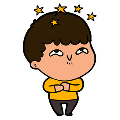 cartoon amazed boy
