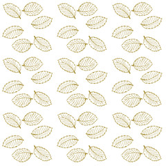 Gold leaf floral seamless pattern paper