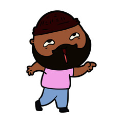 cartoon happy bearded man