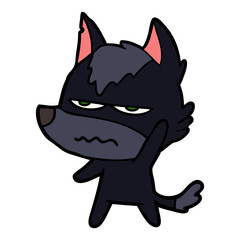 cartoon annoyed wolf