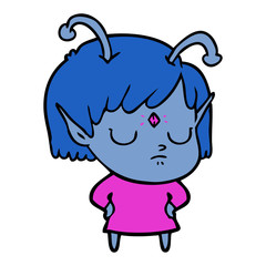 cartoon alien girl